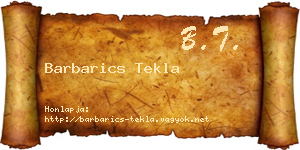 Barbarics Tekla névjegykártya